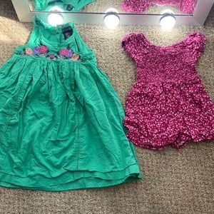 3T Toddler Summer Dress & 4T Flower Romper